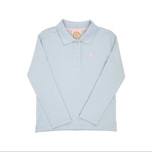 The Beaufort bonnet co. Little girls pink & light blue long sleeve polo shirt